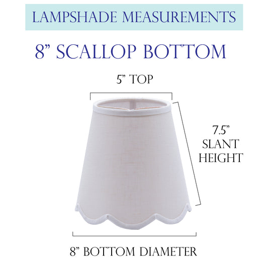 Scallop Vanilla Linen Sconce Lampshade, 5" x 8" x 7.5"