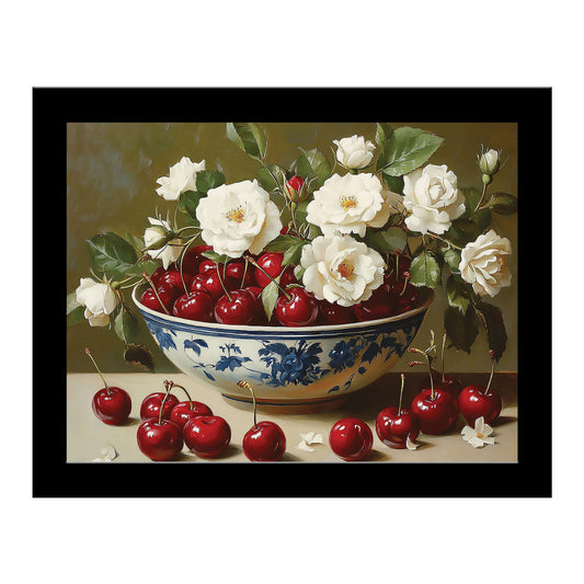 "Fresh Picked Cherries" by Heidi Kuntz, Ready to Hang Framed Print, Black Frame