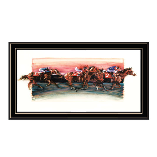 "Horse Race" by JGS Studios, Ready to Hang Framed Print, Black Frame