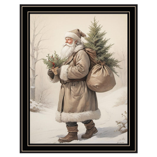 "Special Delivery by Santa" by Jo Moulton , Ready to Hang Framed Print, Black Frame