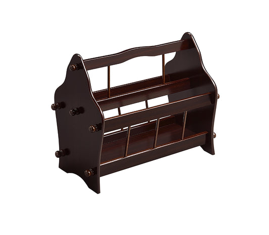 14" Tall Wooden Magazine Rack, Cherry finish