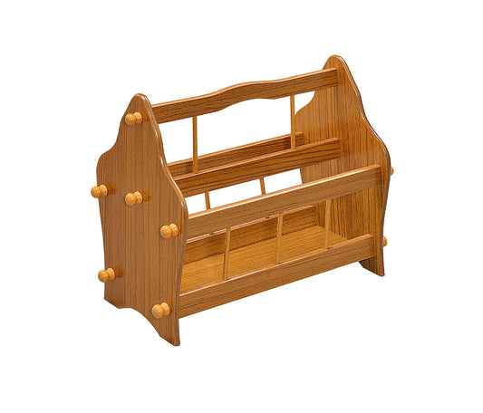 14" Tall Wooden Magazine Rack, Oak finish