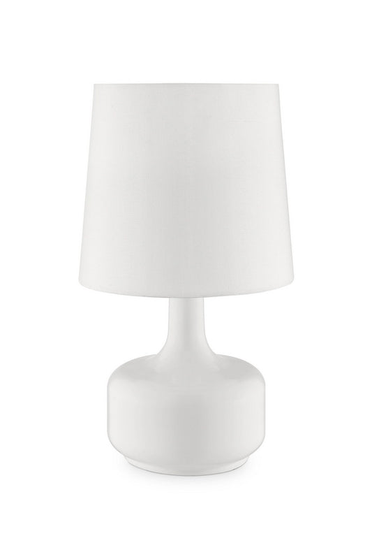 17.25" Tall "Cheru" Modern Mid-Century Touch On Table Lamp, Powder White
