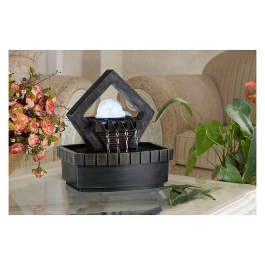 9.5" Tall Indoor Meditation Fountain with LED Light, Well Design