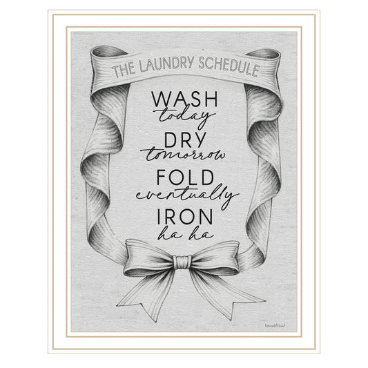 "The Laundry Schedule" by Lettered & Lined, Ready to Hang Framed Print, White Frame