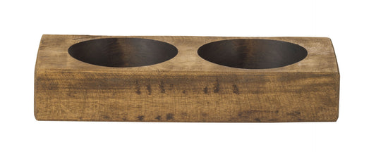 Luxury Living Furniture 2 Hole Cheese Mold Pecan Candle Holder, Wooden Candlestick holders, Candle Holders for Table Centrepieces, Candle Sticks Holder DŽcor
