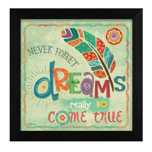 Dreams Come True Framed Wall Art for Living Room, Home Wall Decor By Mollie B., Black Frame
