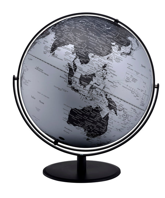 20.5" Tall-black and Silver Globe with 3D Mountain Landscape