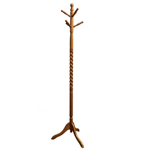 71.5" Tall Wooden Standing Coat Rack" Twist" with Natural finish