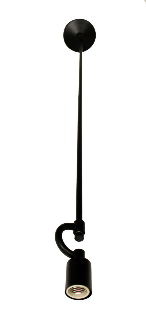 Satin Black 1-Light Pendant Fixture, 19.25" x 6.5" x 4.75"