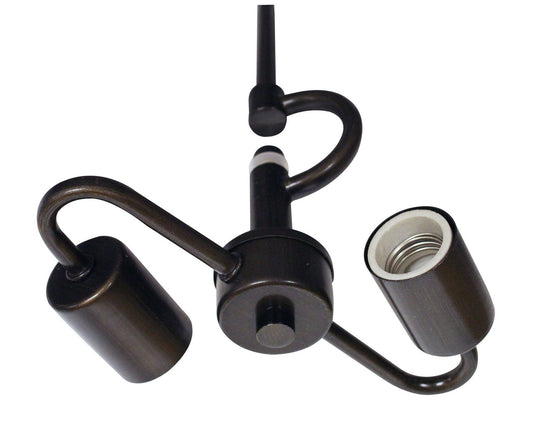 Oil Rubbed Bronze 2-Light Pendant Fixture w/ Fabric Cord
