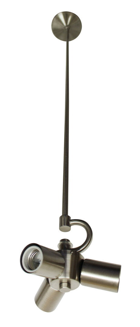 Brushed Nickel Triple-Light Pendant Fixture w/ Fabric Cord