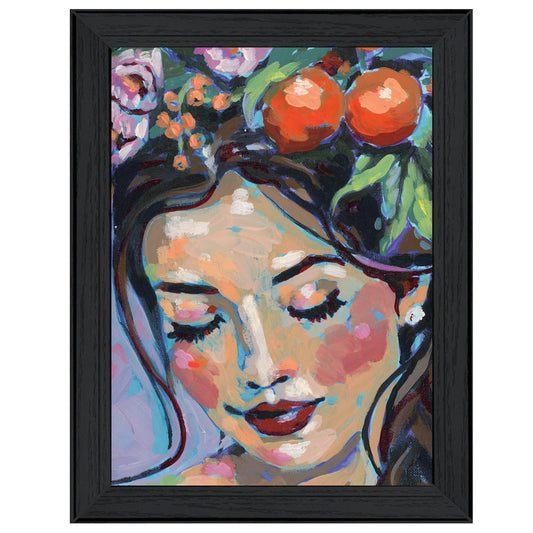 "Sicilian Summer Crown" by Painting Paige , Ready to Hang Framed Print, Black Frame