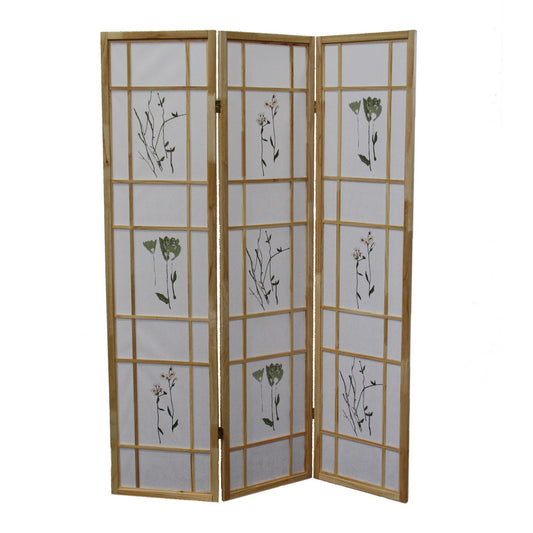 70" Tall 3-Panel Screen / Room Divider "Shoji", Black