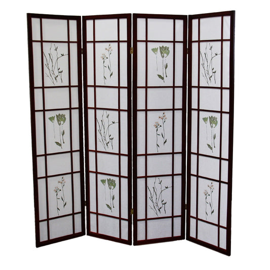 70" Tall 4-Panel Screen / Room Divider "Shoji", Cherry