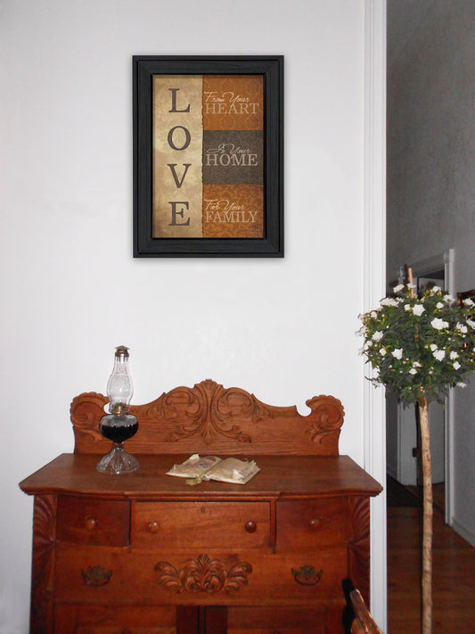 Love Framed Wall Art for Living Room, Home Wall Decor By Lauren Rader, Black Frame
