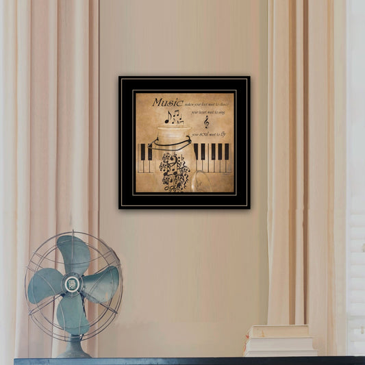 "Music" by Robin-Lee Vieira, Ready to Hang Framed Print, Black Frame