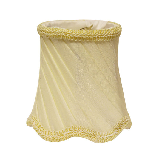 Slant Swirled Side Pleat Chandelier Lampshade with Flame Clip, Oyster (Set of 6), 3.5" x 3.5" x 3.5"