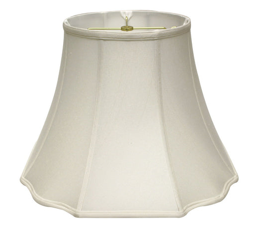 Modified Octagon Softback Lampshade, White Fabric, 9" x 18" x 13"