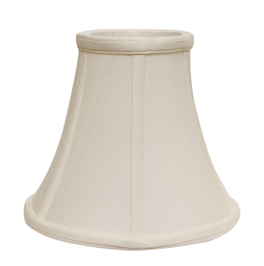Cloth & Wire Slant Bell Softback Lampshade with Washer Fitter, White Natural Fabric Lampshade for Table Lamps, 7" Top x 14" Bottom x 11" Height