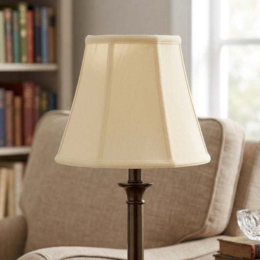 Cloth & Wire Deep Empire Softback Lampshade with Washer Fitter, Egg Color Natural Fabric Lampshade for Table Lamps, 9" Top x 18" Bottom x 13" Height