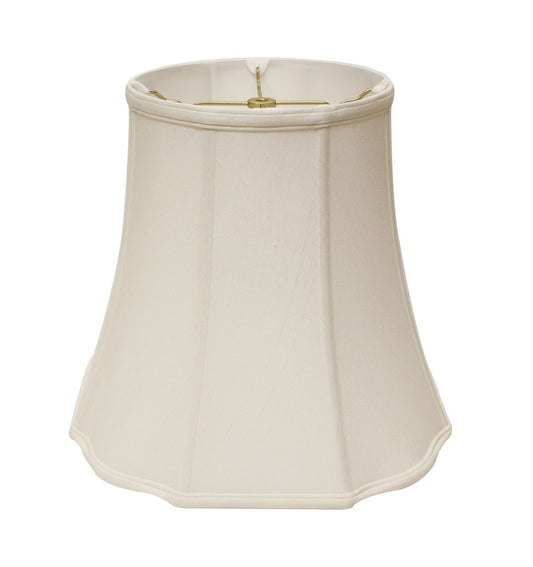 Fancy Octagon Softback Lampshade with Washer Fitter, White, 11"x18"x15"