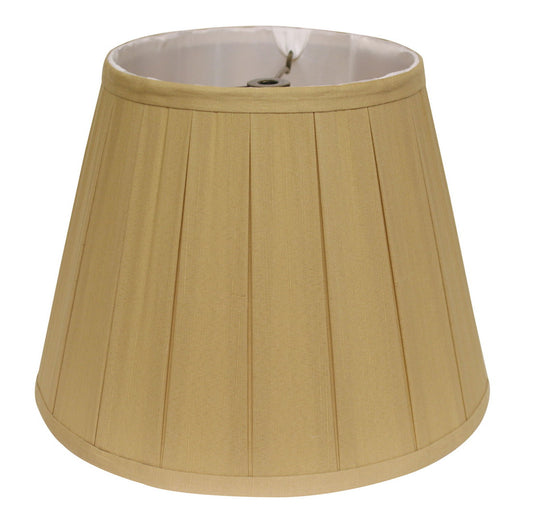 Slant English Box Pleat Softback Lampshade with Washer Fitter, Honey, 11" x 11" x 8"