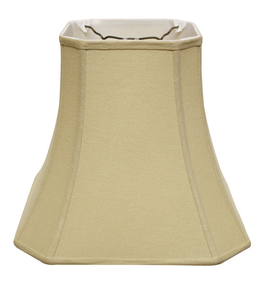 Cut Corner Square Bell Lampshade, Tan Linen, 9" x 16" x 13"