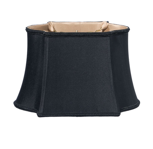 Slant Fancy Oblong Softback Lampshade with Washer Fitter, Black (with Bronze Lining)