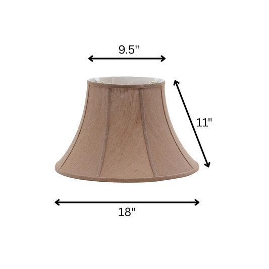Burlap Bell Shade with Washer Fitter in Natural 9.5" Top x 18" Bottom x 11" Height