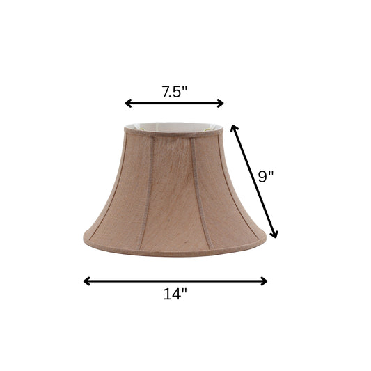 Burlap Bell Shade with Washer Fitter in Natural 7.5" Top x 14" Bottom x 9" Height