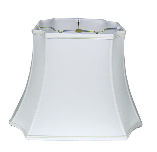 Slant Inverted Cut Corner Rectangle Softback Lampshade with Washer Fitter, Snow