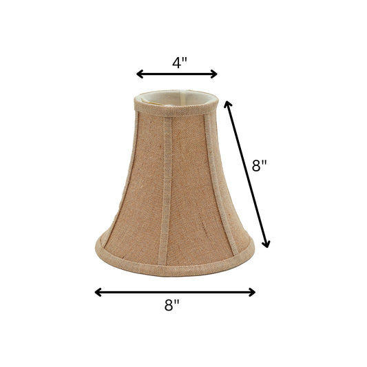 Burlap Buffett Shade with Bulb Clip Fitter in Natural 4" Top x 8" Bottom x 8" Height