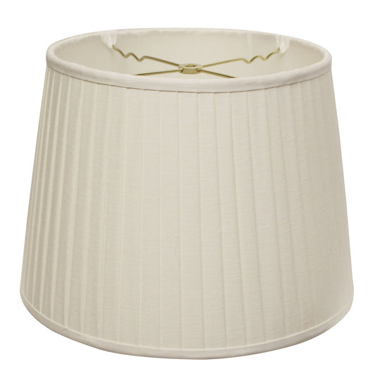 Slant Modified Empire Linen Side Pleat Softback Lampshade with Washer Fitter, White
