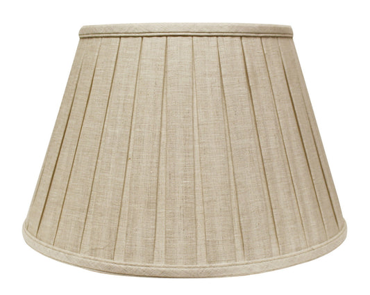 Box Pleat Softback Lampshade with Washer Fitter, Oatmeal Linen, 9"x14"x9"