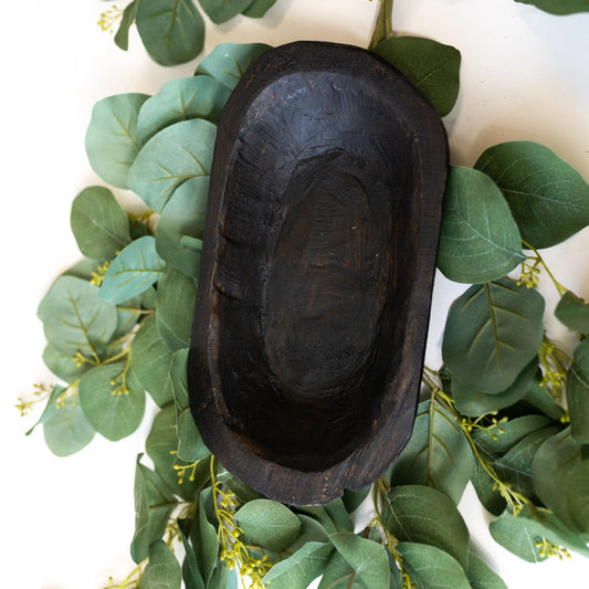 Petite Wood Bowl (9-10") Handmade in Mexico, Black