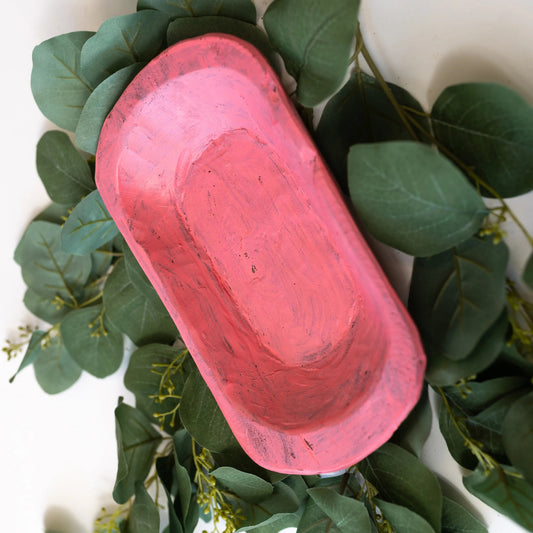 Petite Wood Bowl (9-10") Handmade in Mexico, Pink