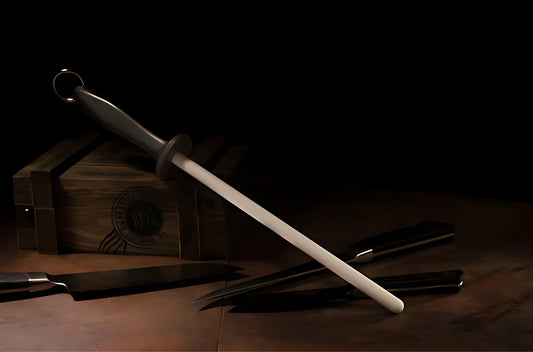 Non-Impact White Ceramic Knife Sharpener Rod, L 11_ D 0.6Ó