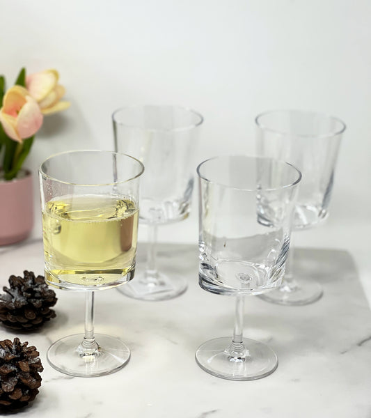 Oval Halo Tritan Wine Glasses Set of 4, 12oz, Clear
