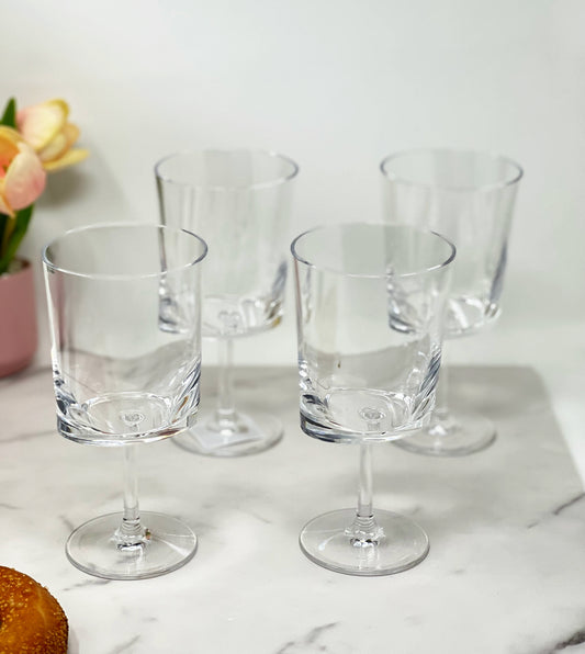 LeadingWare Oval Halo Tritan Wine Glasses Set of 4, 12oz, Unbreakable, BPA Free, Clear
